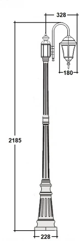 Наземный фонарь IP44 Oasis Light ASTORIA 1 S 91309S/10 down Bl (220V, фонарь)