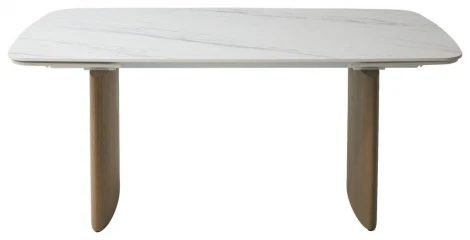 Стол КАЛВИН (CALVIN) 180 цвет КАРРАРА (SEMI-POLISHED SNOW CARRARA SOLID CERAMIC / СЕРЫЙ ДУБ, ®DISAUR M-City 64671