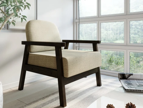 Кресло Arsko Флори венге рогожка бежевая