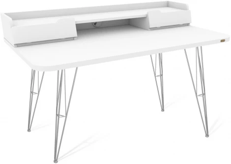 Стол рабочий Sheffilton SHT-TU10/TT31 120/65 ЛДСП хром лак/белый шагрень от фабрики Sheffilton