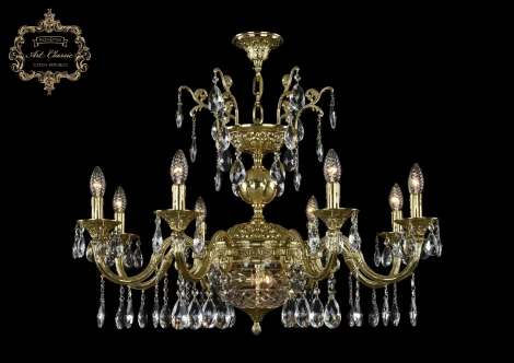 Подвесная люстра с хрустальными подвесками Art Classic 31.29 31.29.8.CK250SP.250GL.G.Sp.Clear.1B