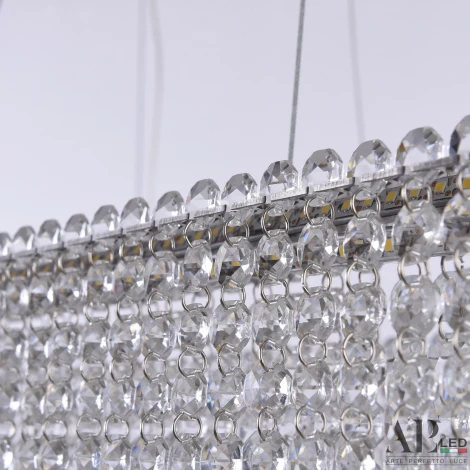 Подвесная люстра светодиодная APL LED Sicilia SH05.74.C.Ni.4000 (220V, хрусталь, на тросе)