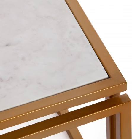 Столик кофейный Secret De Maison QUATTRO ( mod. 14153 ) Tetchair (Золотой,Белый мрамор).