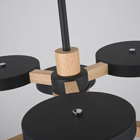 Потолочная люстра Wi-Fi на штанге Turna Dbl L6 Black By ImperiumLoft Turna-Dbl01 (LED, 220V, голосовое управление, умный дом - Алиса)