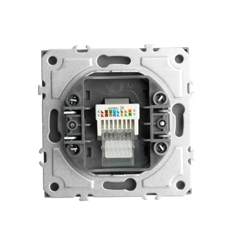 Розетка Ethernet RJ-45 (платиново-серый, soft touch) Stekker Эмили 49951
