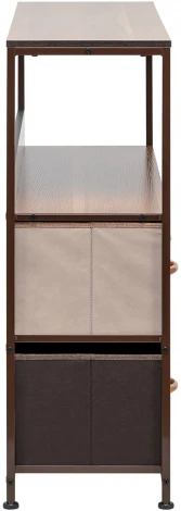 Комод Leset Локи 5 ящиков с полкой (Сталь,Искусственный лен/Бежевый,Светло-коричневый,Темно-коричневый) арт.2500000229091