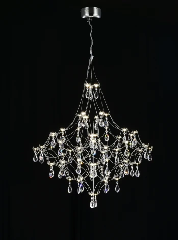 Подвесная люстра светодиодная с пультом и хрустальными подвесками Asfour MyFar Allegria MR2640-66P-50AD