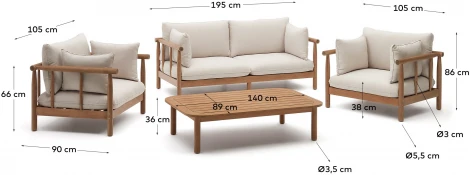 Комплект садовой мебели La Forma (ex Julia Grup) Sacova (Серый)