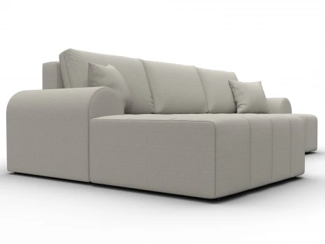 Диван угловой Лига-080 угол левый (ДСП/Пластик/Рогожка/Бежевый) Лига Диванов 134740L