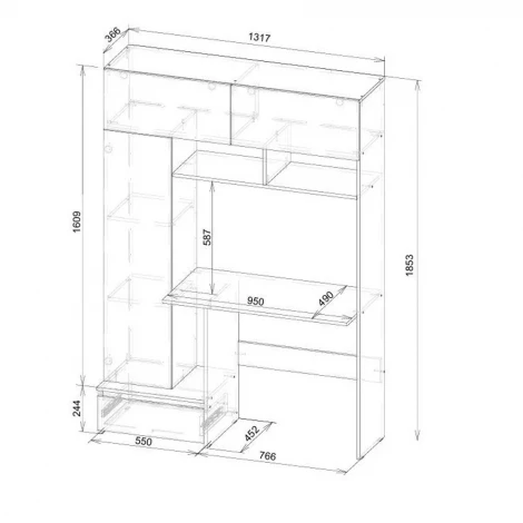 Стол компьютерный Арника Некст 1, Дуб Золотой, Белый