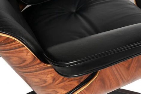 Кресло Eames Style Lounge Chair Ottoman Black Premium U.S. Version