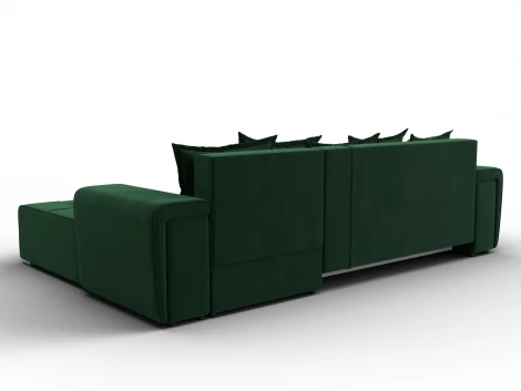 Диван угловой Лига-121 правый угол (ДСП,Брус,Велюр/Зеленый) Лига Диванов 137347