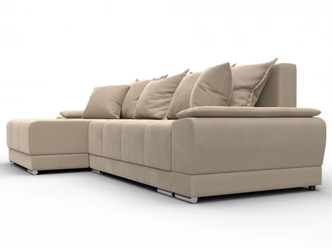 Диван угловой Лига-119 угол левый (ДСП,Брус,Фанера,ЛДС,Велюр/Бежевый) Лига Диванов 137089L