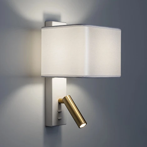 Бра с белым абажуром и выключателем с подсветкой для чтения Citilux Dekart CL704480