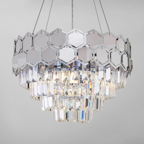 Подвесная люстра Eurosvet Ariana 10113/5 хром/прозрачный хрусталь Strotskis