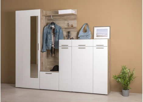 Шкаф Mobi Лайн 08.122 дуб серый craft K 002 PW / белый глянец пвх 339717