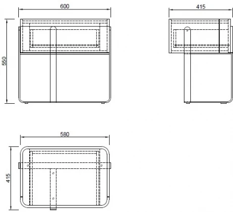 Тумбочка светлая с металл. каркасом 58*40*55см Garda Decor арт.77IP-20863