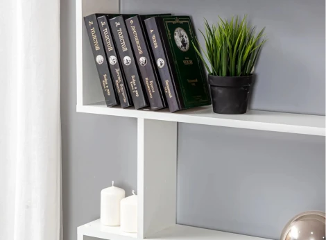 Письменный стол Woodville Дижон с надстройкой белое тиснение 553675