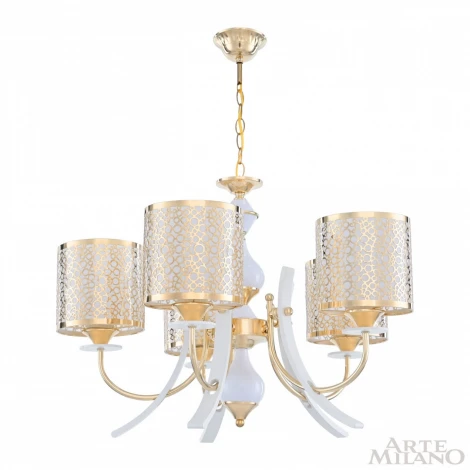 Подвесная люстра Arte Milano Florentia-6067 306067/5 Wh/Gd (220V, на цепи)