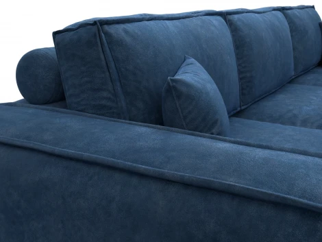 Диван прямой Лига-081 НПБ Лонг (ДСП/Пластик/Велюр/Синий) Лига Диванов 130140