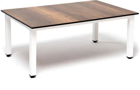 "Канны" журнальный столик из HPL 90х60, H40, каркас белый, цвет столешницы "дуб" 4SIS арт.УТ-00008358