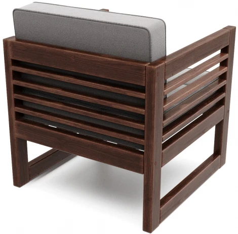 Кресло Arsko Сега орех велюр серый