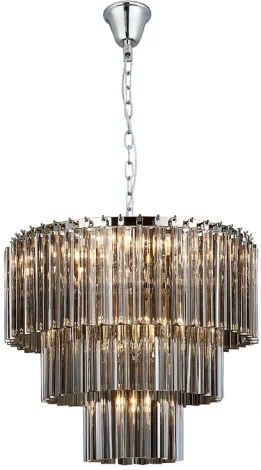 Подвесная люстра каскадная Newport 8700 8708+2/C fume (220V, на цепи)