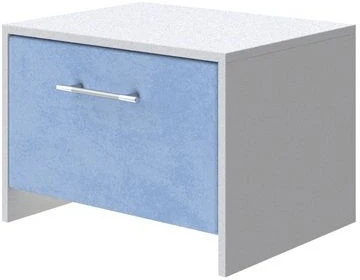 PROxSON Тумба Varna (ЛДСП Белая+ткань Белый/Teddy Небесно-голубой) 51x40