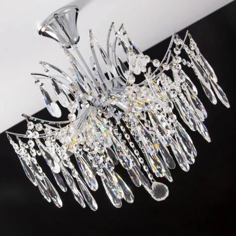 Потолочная люстра каскадная на штанге Citilux Селена CL302160 (220V, хрусталь)