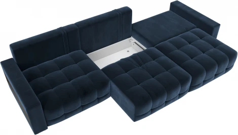 Диван прямой с полками Лига-053 НПБ Лонг Лига Диванов (Велюр) арт.128924