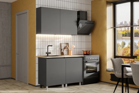 Модульная Кухня Денвер Арника 1,2 м, Графит