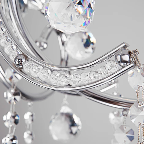 Подвесная люстра Eurosvet Collana 10096/5 хром/прозрачный хрусталь Strotskis