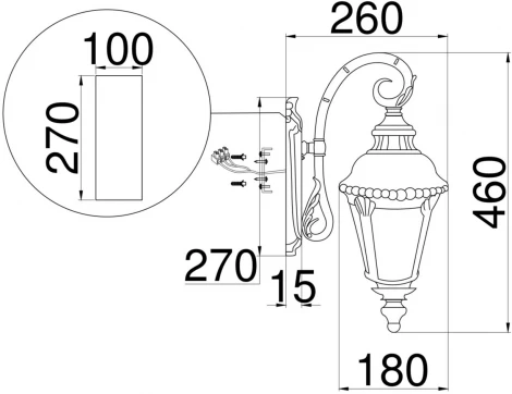 Настенный фонарь уличный Maytoni Goiri O029WL-01BZ (220V, IP44)