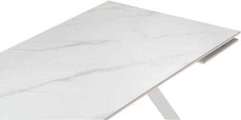 Керамический стол Woodville Габбро 140х80х76 белый мрамор / белый 530829
