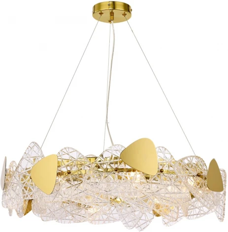 Подвесной светильник Lumion Queeny 6582/8 золотой/прозрачный, золотой металл/стекло, металл E14 8*40W 220V (на тросе)