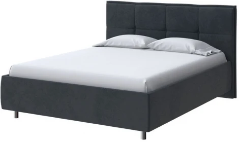 PROxSON Кровать Lino без основания (Ткань: Велюр Teddy Древесный уголь) 200x200