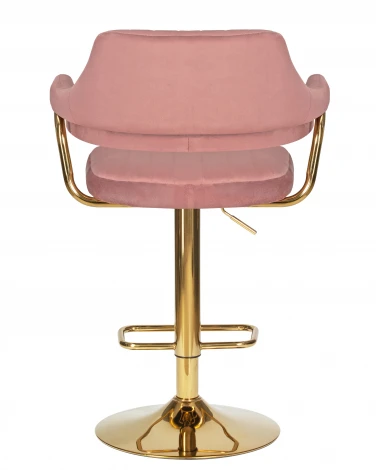Стул барный DOBRIN CHARLY GOLD (розовый велюр (MJ9-32)) 5019_Golden-LM 5019_Golden-LM, цвет сиденья розовый (MJ9-32), основания золото