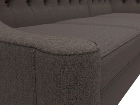 Диван кухонный угловой Бронкс правый угол (Коричневый/Рогожка) Лига Диванов арт.123823