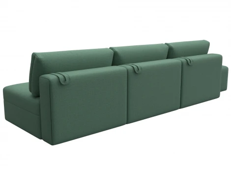 Диван прямой модульный с пуфом Лига-060 НПБ Лонг (ЛДСП,Брус,Фанера/Пластик/Рогожка/Зеленый) Лига Диванов 129712
