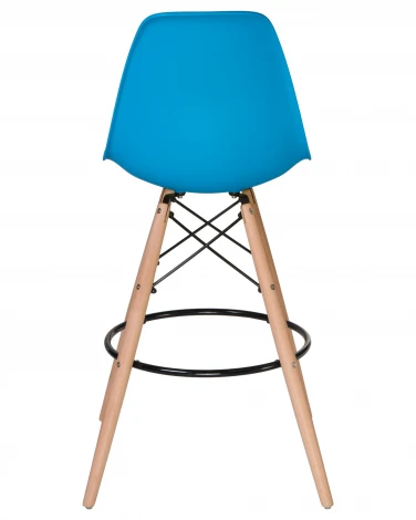 Стул барный DSW BAR (ножки светлый бук, цвет сиденья голубой (BE-02))