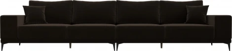 Диван прямой Льюес Лонг (Коричневый/Микровельвет) Лига Диванов арт.122392