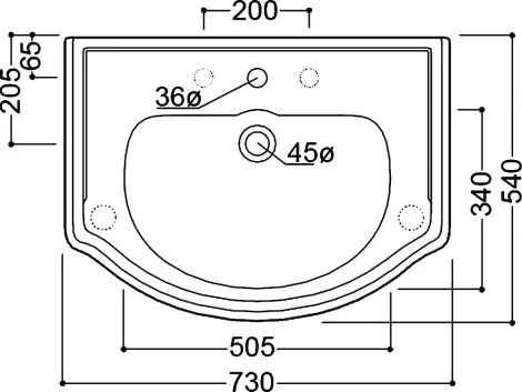 Раковина Kerasan Retro 104701 73 см, 1 отв