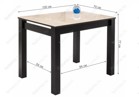 Стеклянный стол Woodville Раймунд бежевый / венге 462103