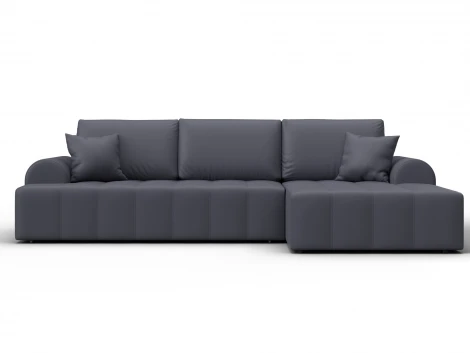 Диван угловой Лига-080 угол правый (ДСП/Пластик/Экокожа/Серый) Лига Диванов 134754