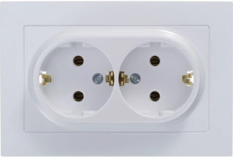 Розетка встраиваемая двойная с заземлением (жемчужный) Systeme Electric AtlasDesign ATN000424