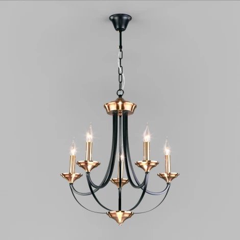 Подвесная люстра Eurosvet Lazzaro 60098/5 черный (220V, на цепи, свеча)