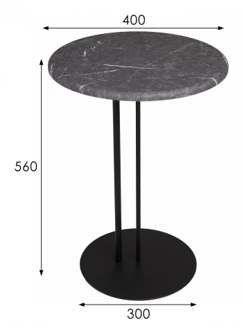 Стол приставной МеталлАрт М015 черный мрамор/черный Mebelik 009777