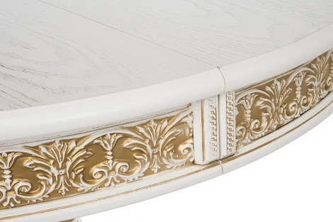 Стол деревянный Woodville Лорд молочный / золотая патина арт.615199