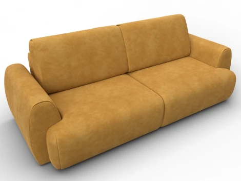 Диван прямой Лига-115 НПБ (ДСП,Фанера,Велюр/Желтый) Лига Диванов 136925