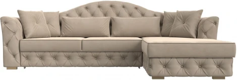 Диван угловой Артис правый угол (Бежевый/Велюр) Лига Диванов арт.121585